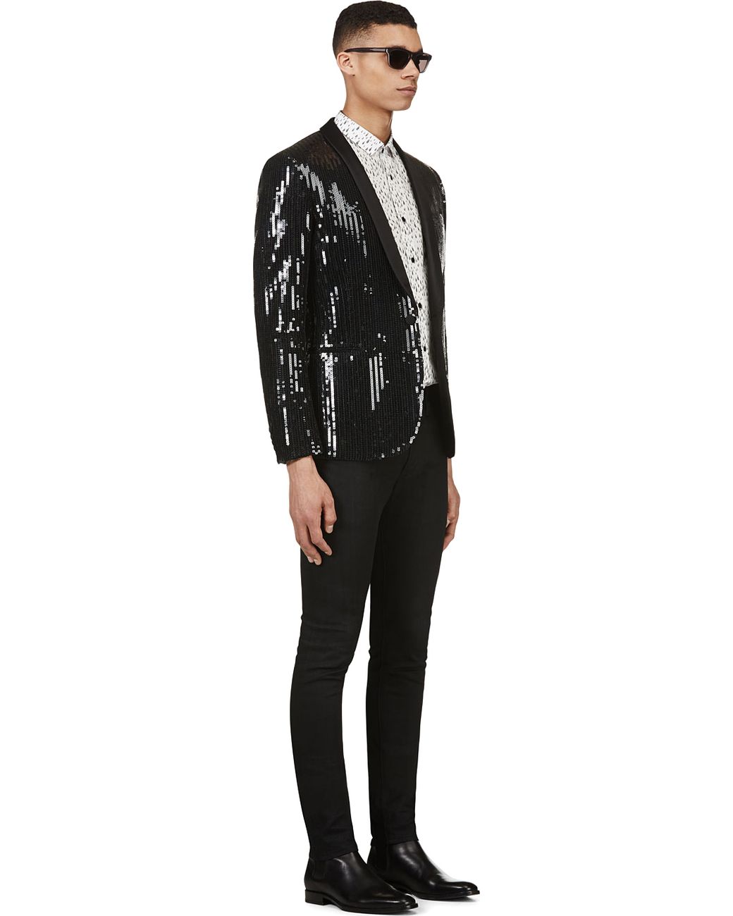 Saint laurent sequin blazer sale
