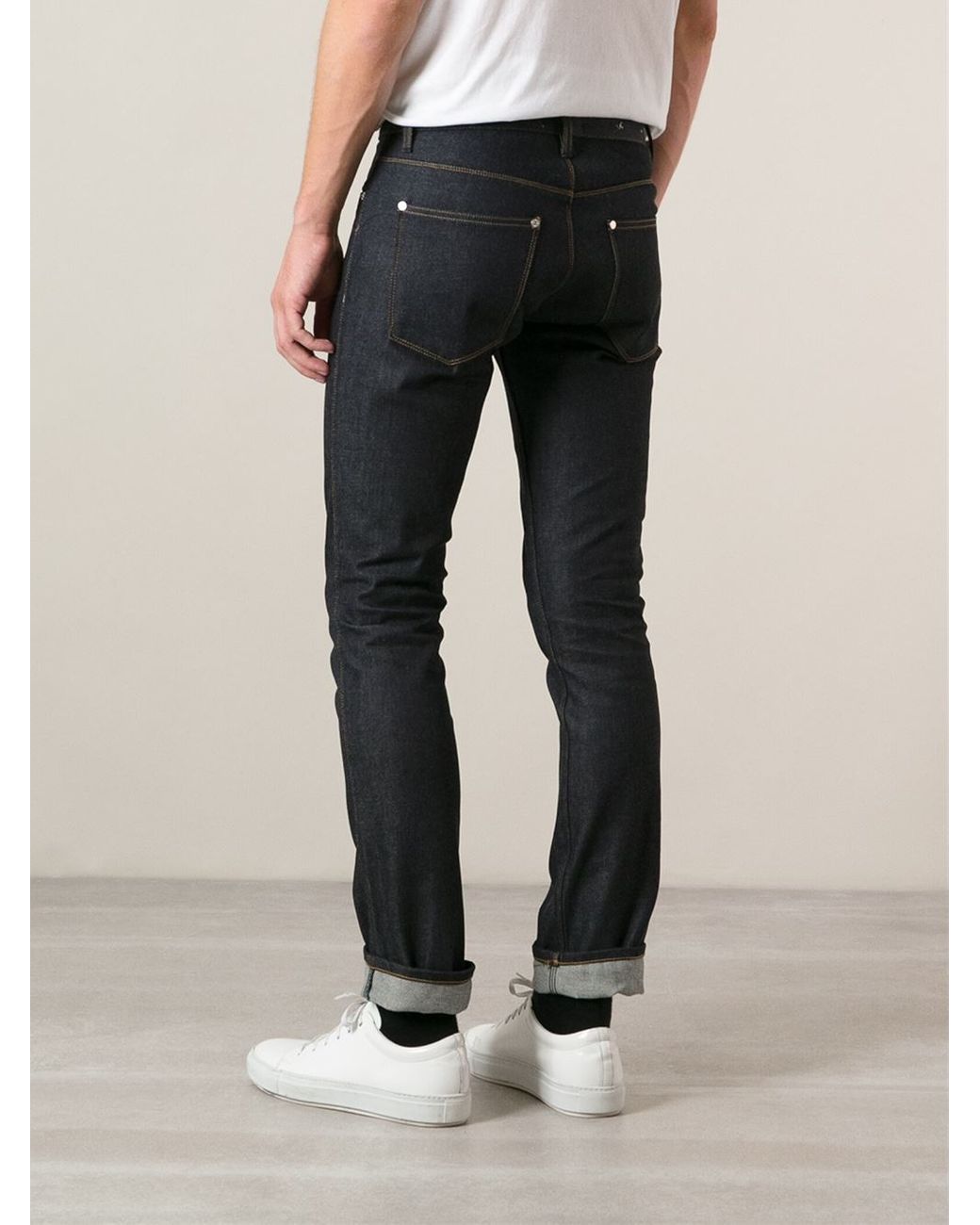 Acne Studios 'Max Raw' Jeans in Brown for Men | Lyst