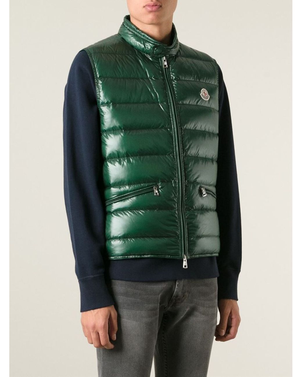 Moncler 'Tib' Padded Gilet in Green for Men | Lyst UK