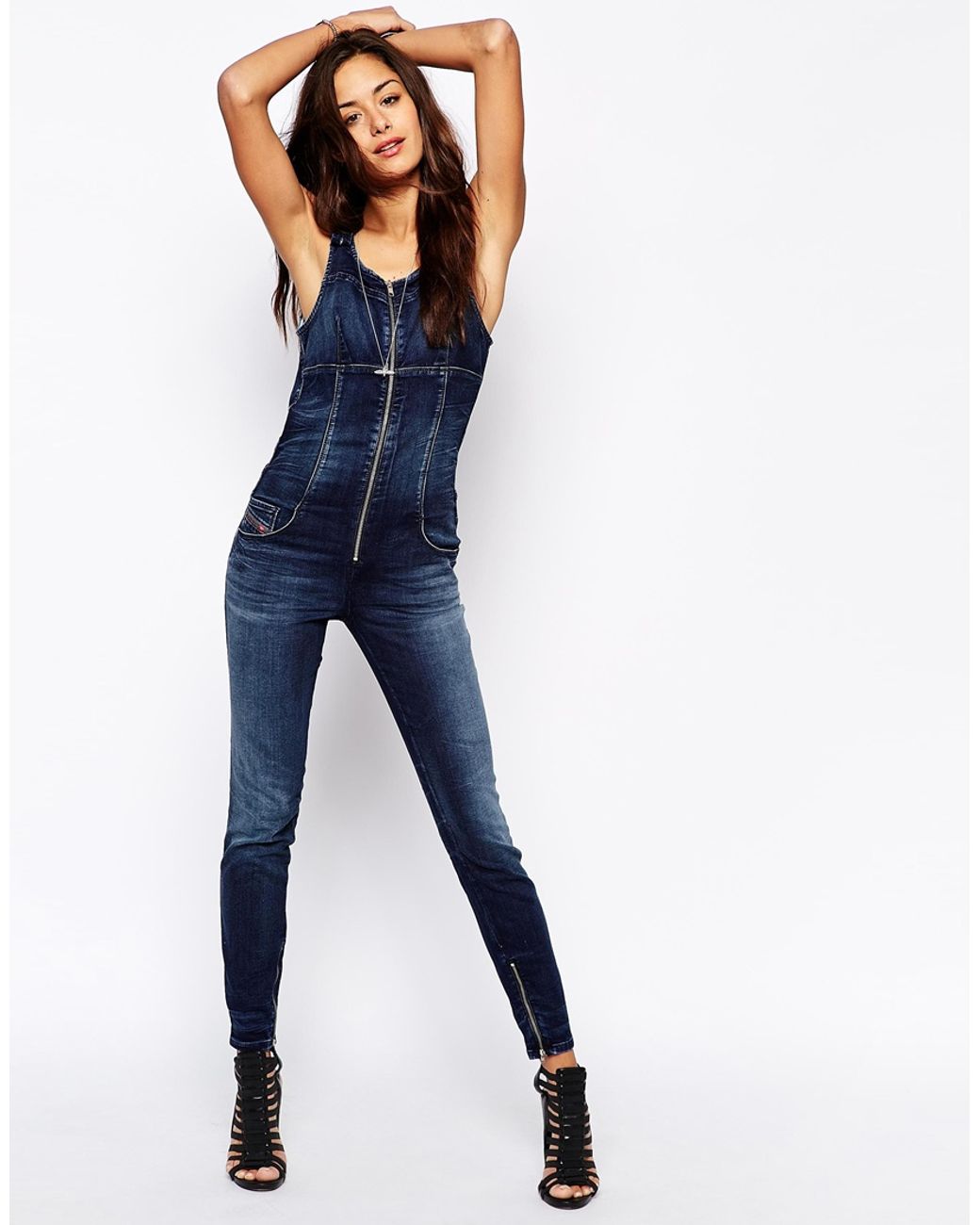 DIESEL Denim Jumpsuit in Blue | Lyst