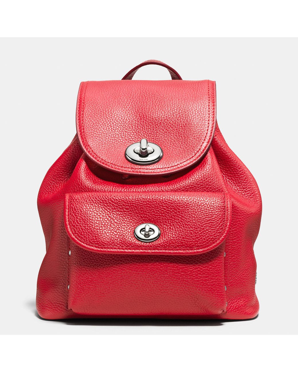 COACH Mini Turnlock Rucksack In Pebble Leather Lyst