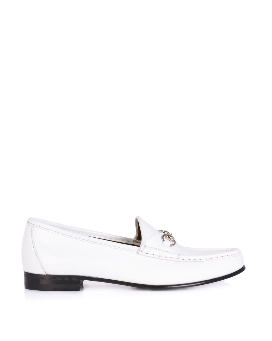 Gucci 1953 Leather Horsebit Loafers in White | Lyst