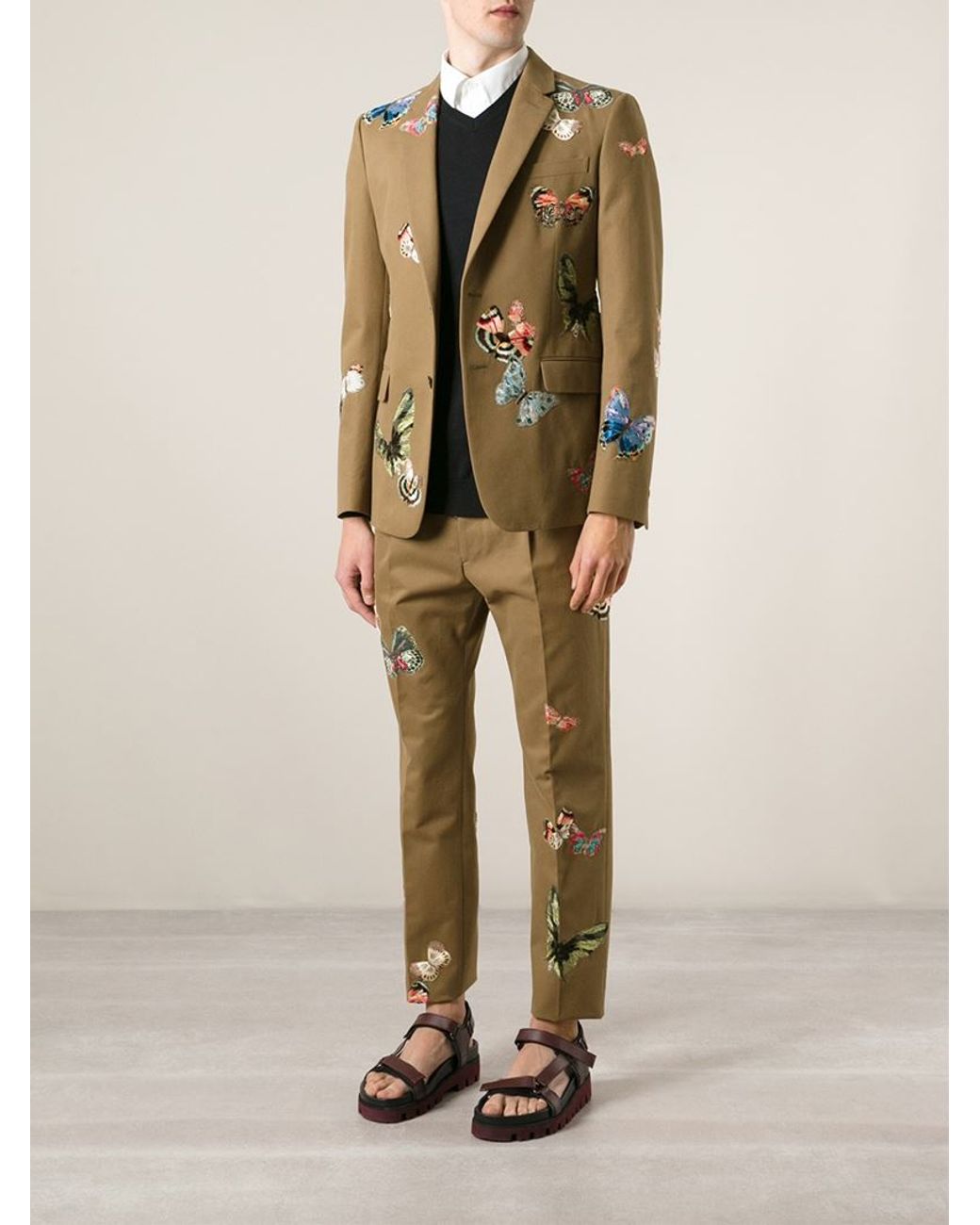 Valentino Embroidered Butterfly Suit in Green for Men | Lyst