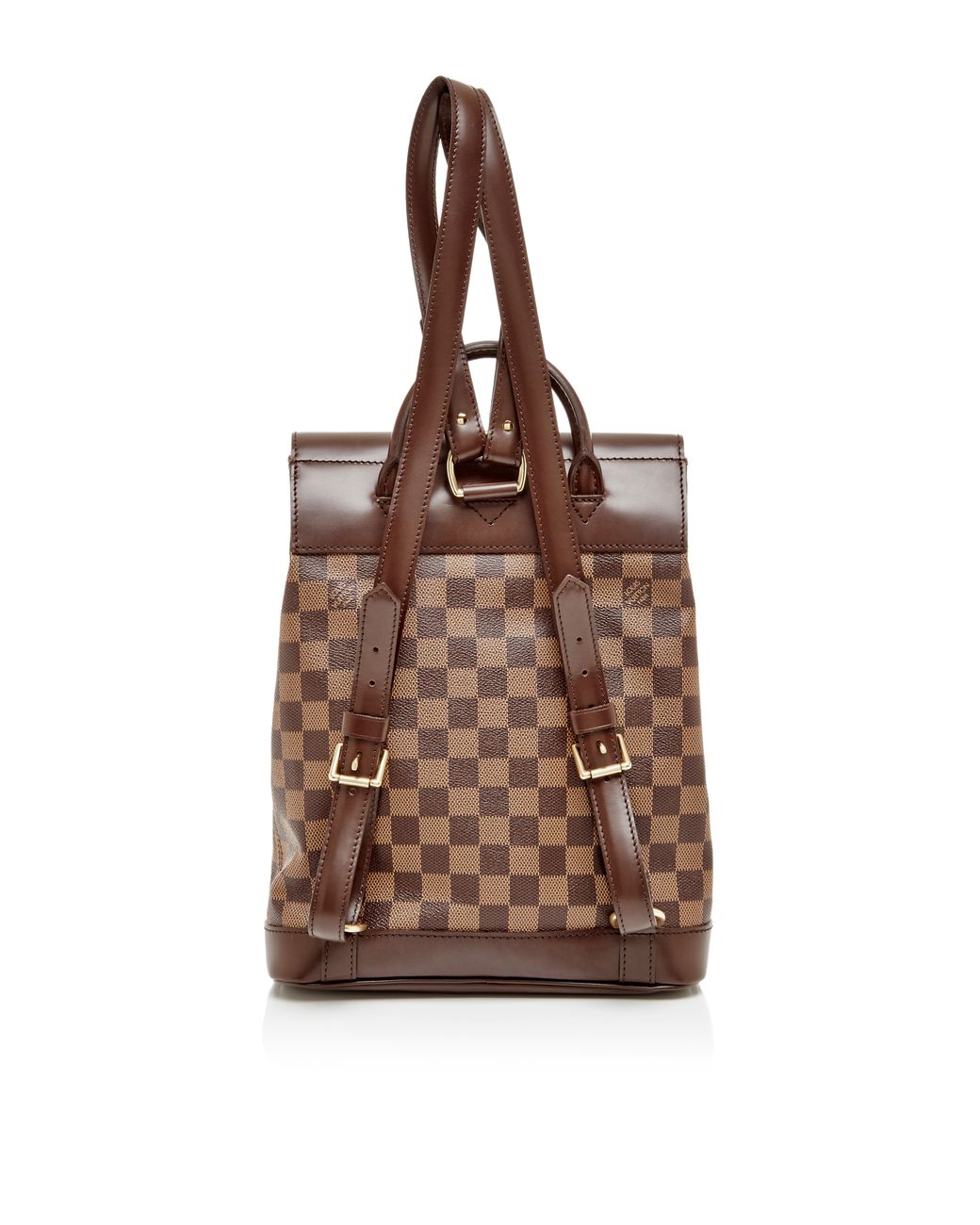 Louis Vuitton Damier ebene print backpack Brown Leather ref.110293