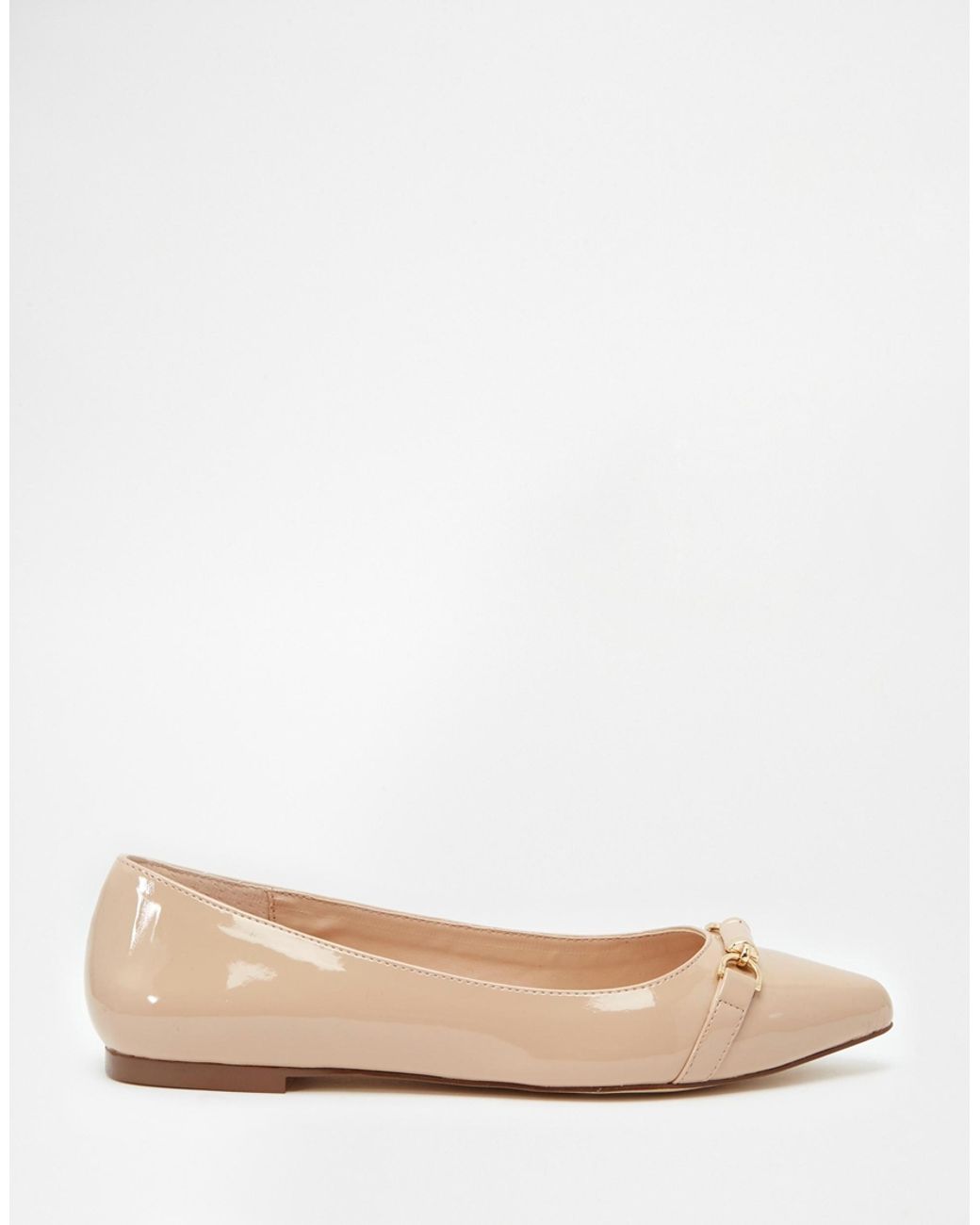Nude patent shop leather ballet flats