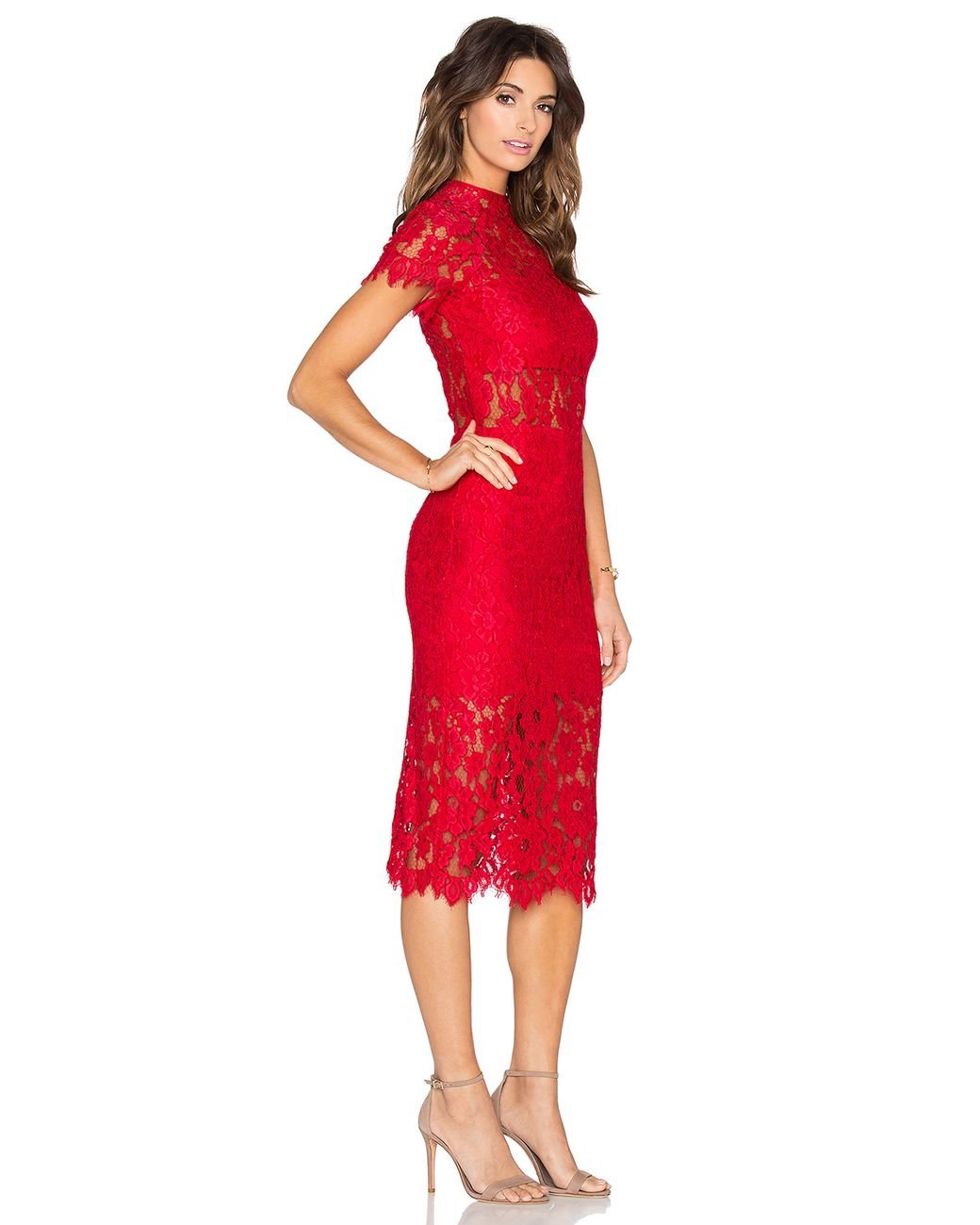 Alexis red dress best sale lace