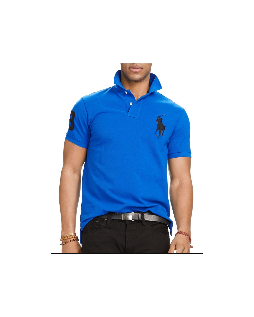 Ralph Polo Custom-fit Big Mesh Slim Fit Polo Shirt in Blue for Men |