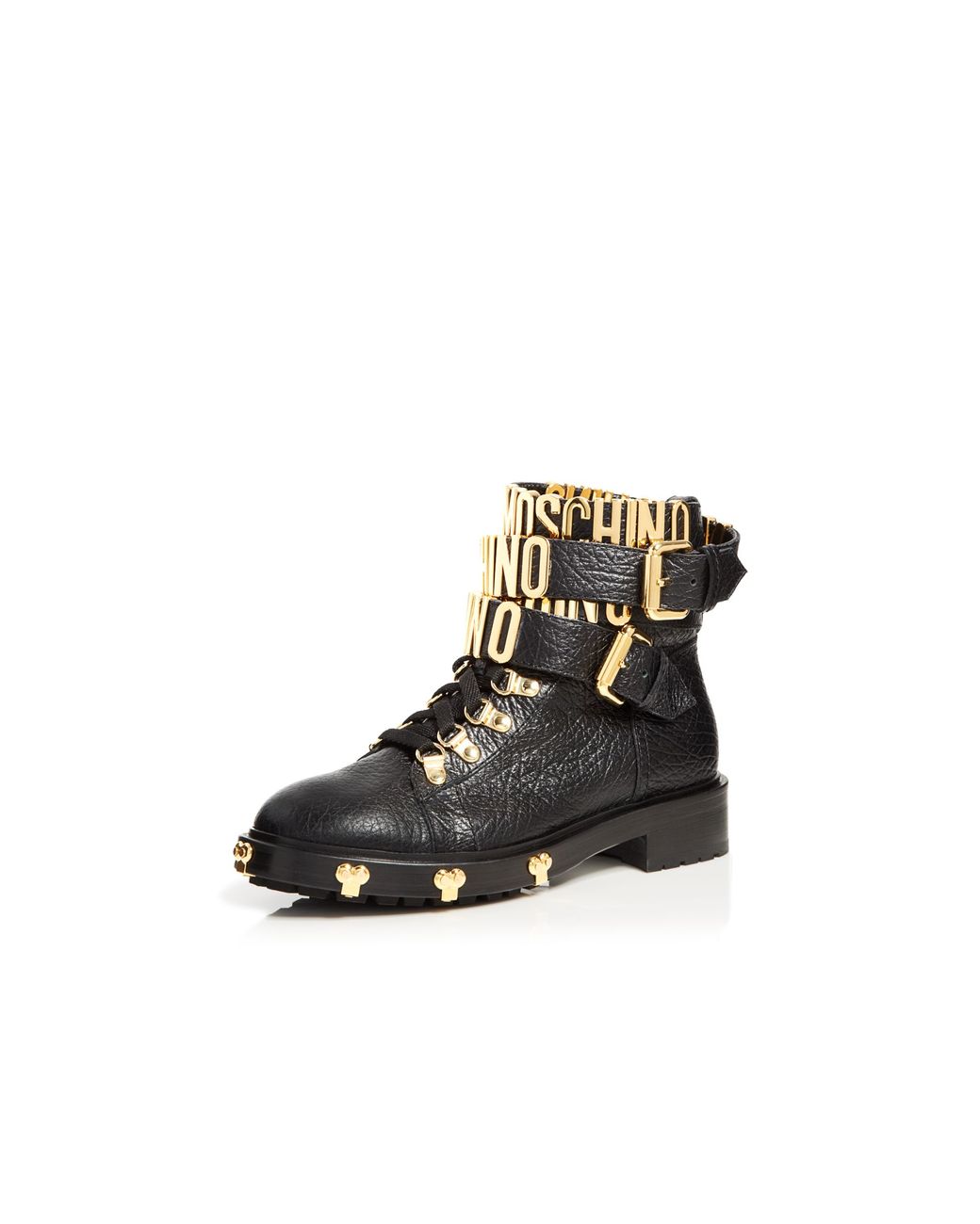 Moschino Boots - Logo Strap Combat in Black | Lyst