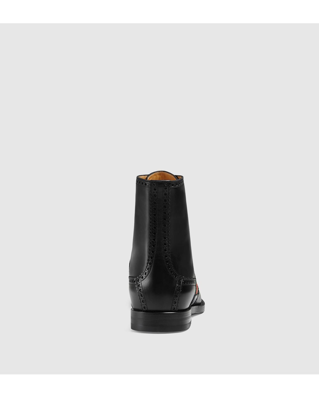 Gucci Leather Boot With Bee Web in Black for Men | Lyst