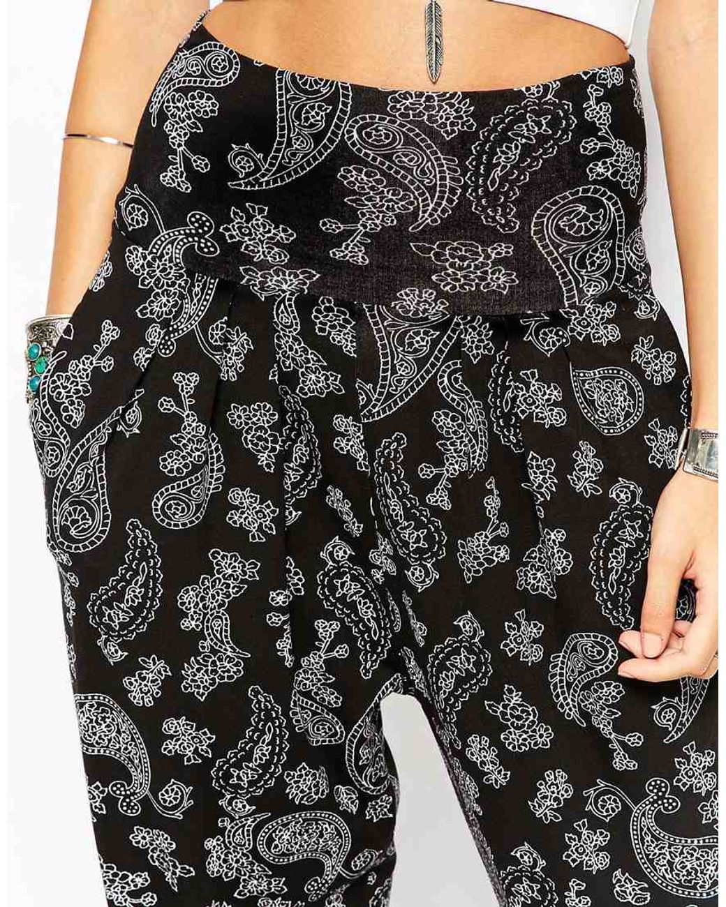 ASOS Petite Harem Pant In Paisley Print 