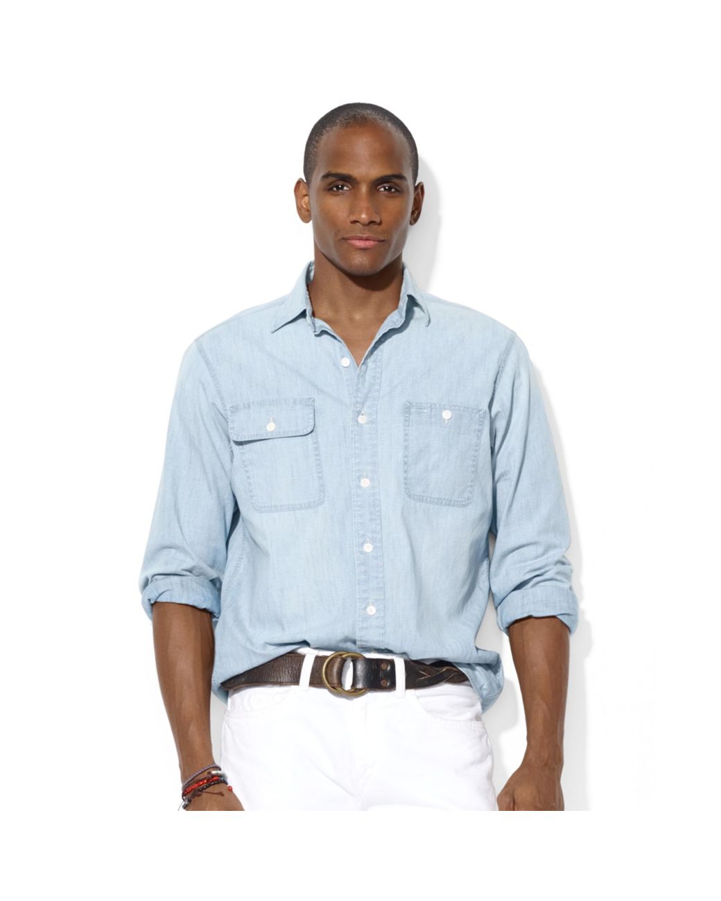 Ralph Lauren Polo Dungaree Chambray Workshirt in Blue for Men | Lyst