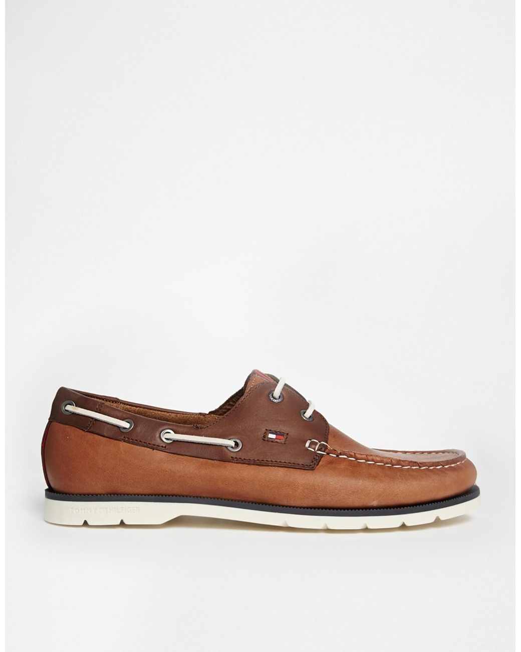 Tommy Hilfiger Nubuck Leather Boat Shoes in Brown for Men | Lyst Canada