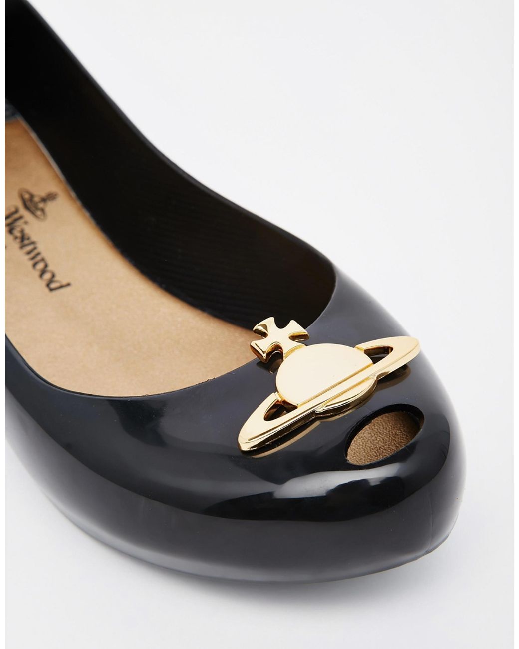 Forberedende navn faktor Champagne Vivienne Westwood For Melissa Ultragirl 14 Black Orb Flat Shoes | Lyst