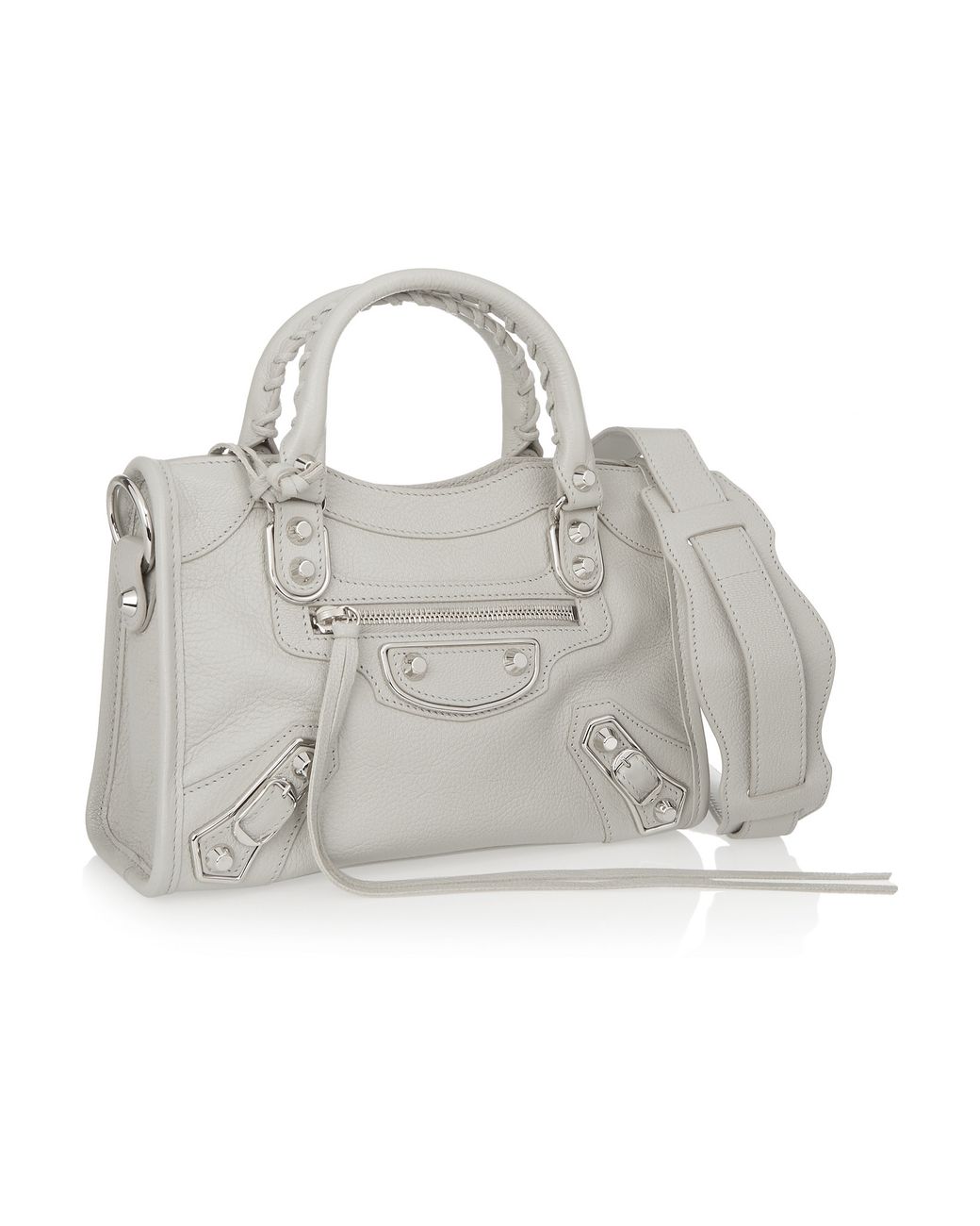 Balenciaga Grey Lambskin Leather Giant 12 Silver Mini City Bag   BrandConscious Authentics