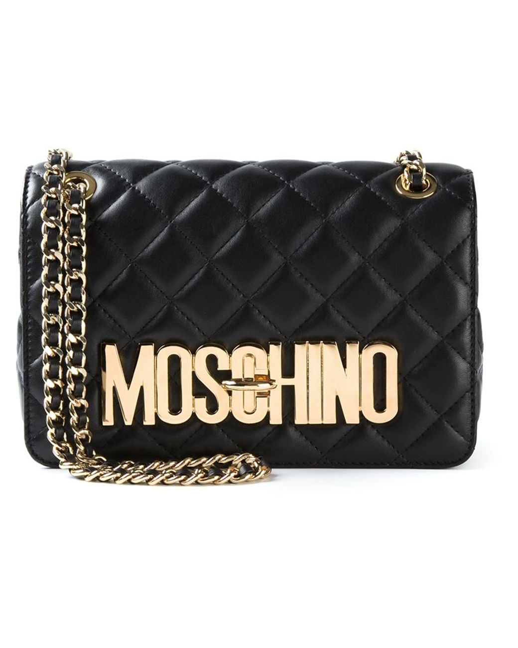 Moschino Quilted Sheepskin Shoulder Bag in Black | Lyst