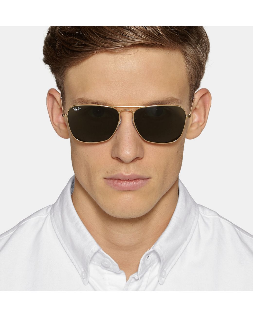 Ray-Ban Caravan Metal D-Frame Sunglasses in Metallic for Men | Lyst UK