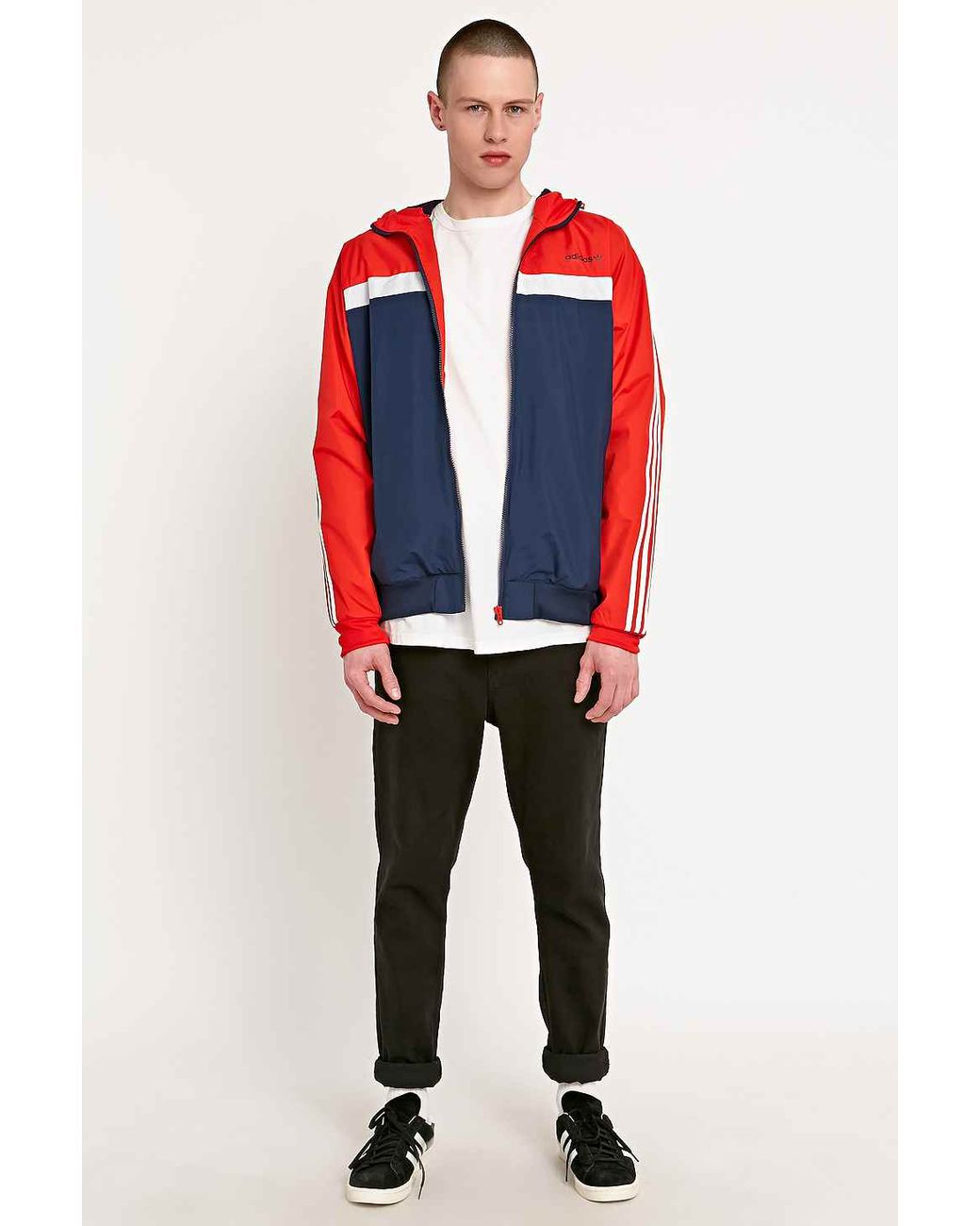 adidas Marathon 83 Windbreaker Jacket In Navy And Red in Blue for Men |  Lyst UK