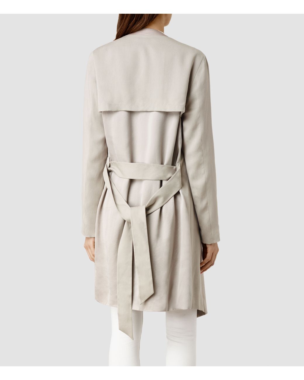 AllSaints Hace Trench Coat in Gray Lyst