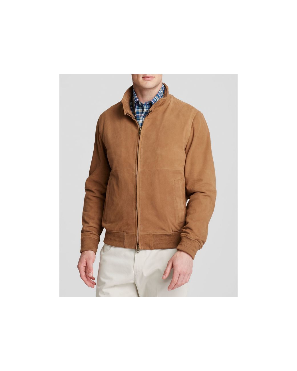 Brooks Brothers Suede Barracuda Jacket in Natural for Men | Lyst
