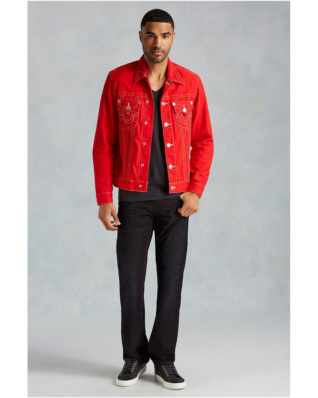 True Religion Trucker Mens Jacket in Red for Men