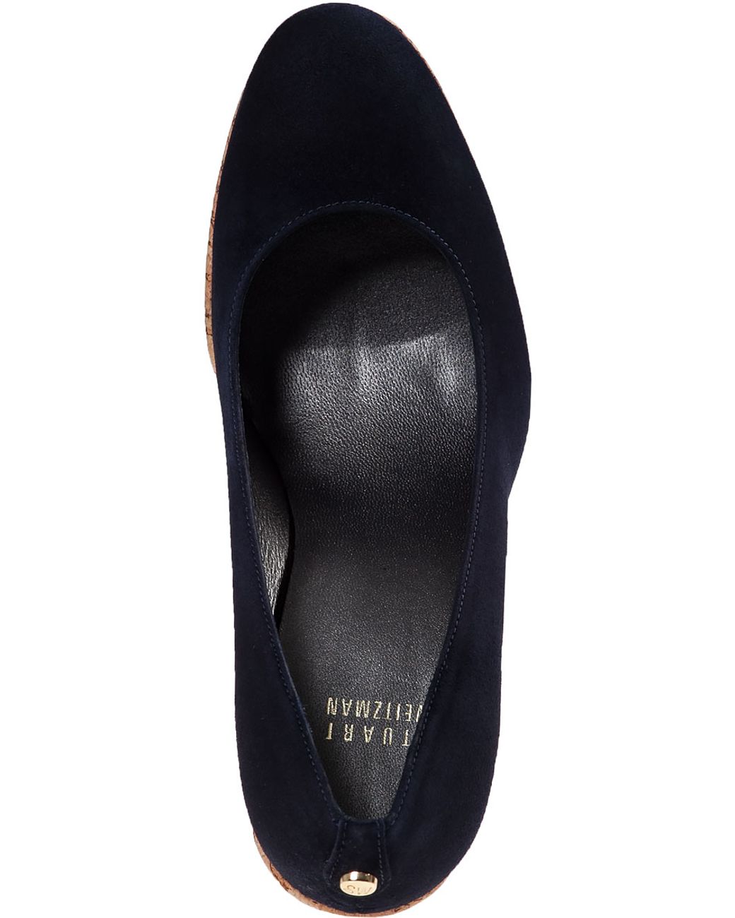 Stuart Weitzman Corkswoon Wedge Pump Navy Suede in Blue Lyst
