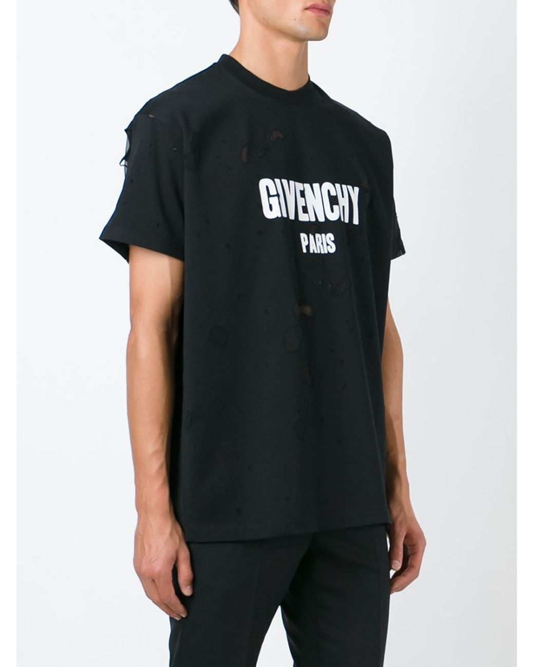 Givenchy Distressed Effect T-shirt in Black Men | Lyst