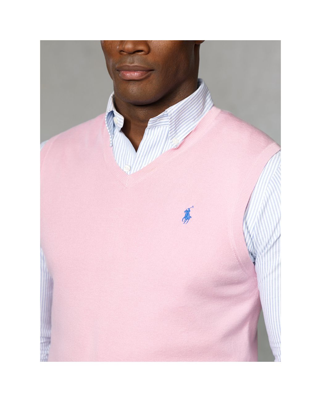 fortov Jonglere Print Polo Ralph Lauren Pima Cotton V-neck Vest in Pink for Men | Lyst