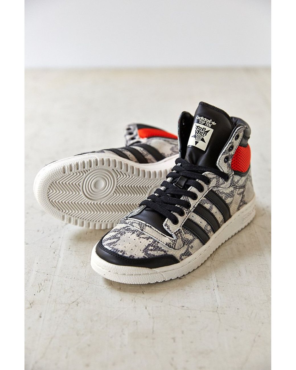 adidas Originals Top Ten Hi Premium Snake Sneaker in Black for Men | Lyst