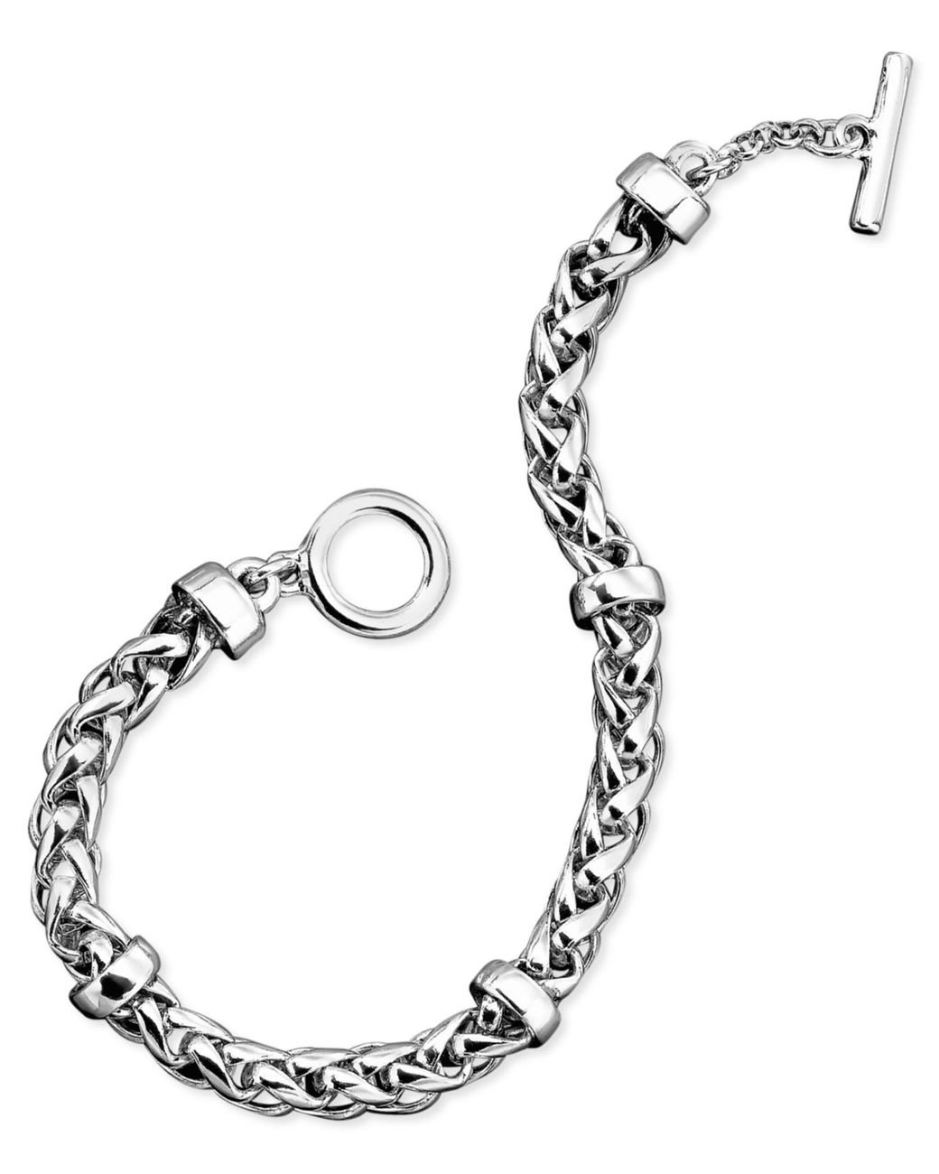 Lauren by Ralph Lauren Braided Chain Bracelet in Metallic | Lyst