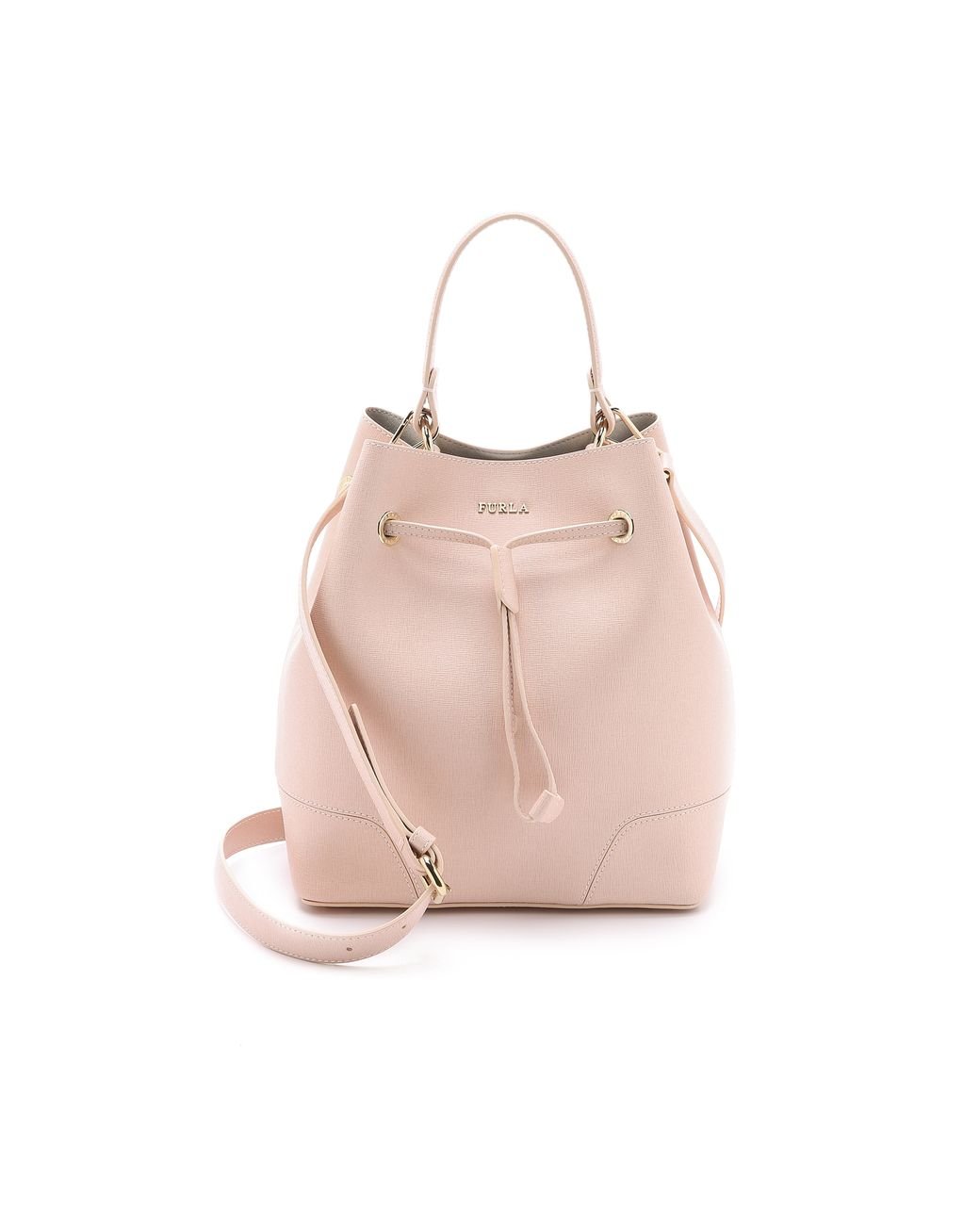 Furla Stacy Drawstring Bucket Bag - Pale Pink | Lyst