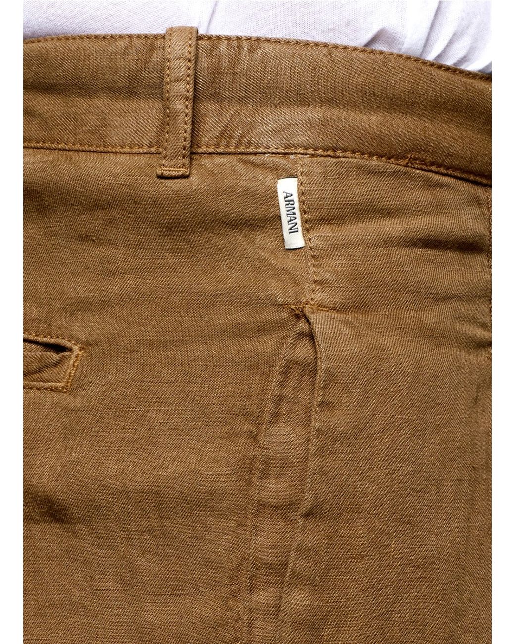 Armani Linen Pants in Brown for Men Lyst