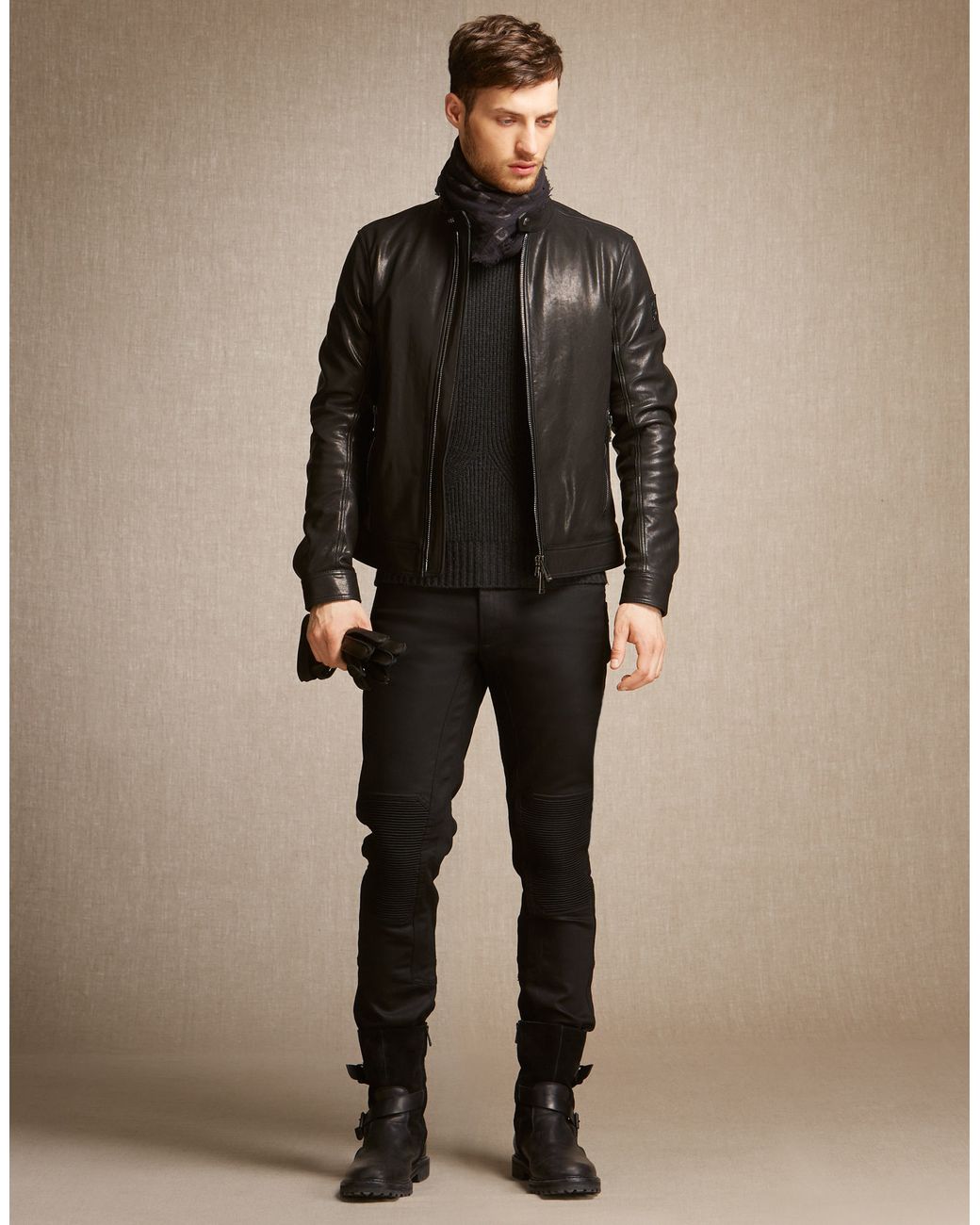 Belstaff Gransden Jacket In Black Polished Lambskin Leather for Men | Lyst