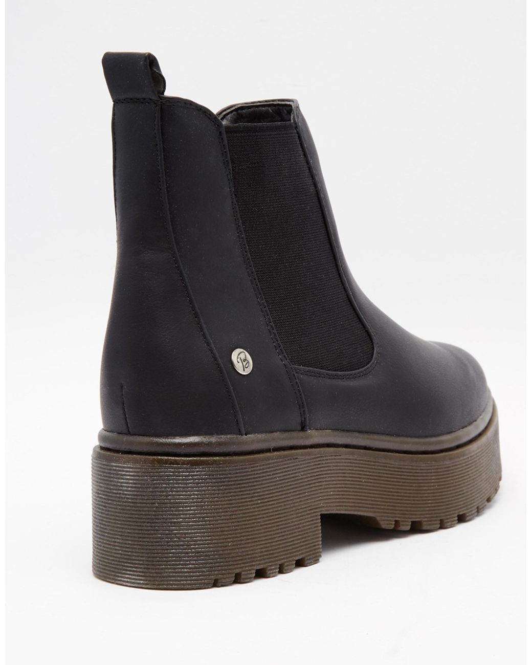 Blink Black Chunky Gum Sole Chelsea Boots Lyst