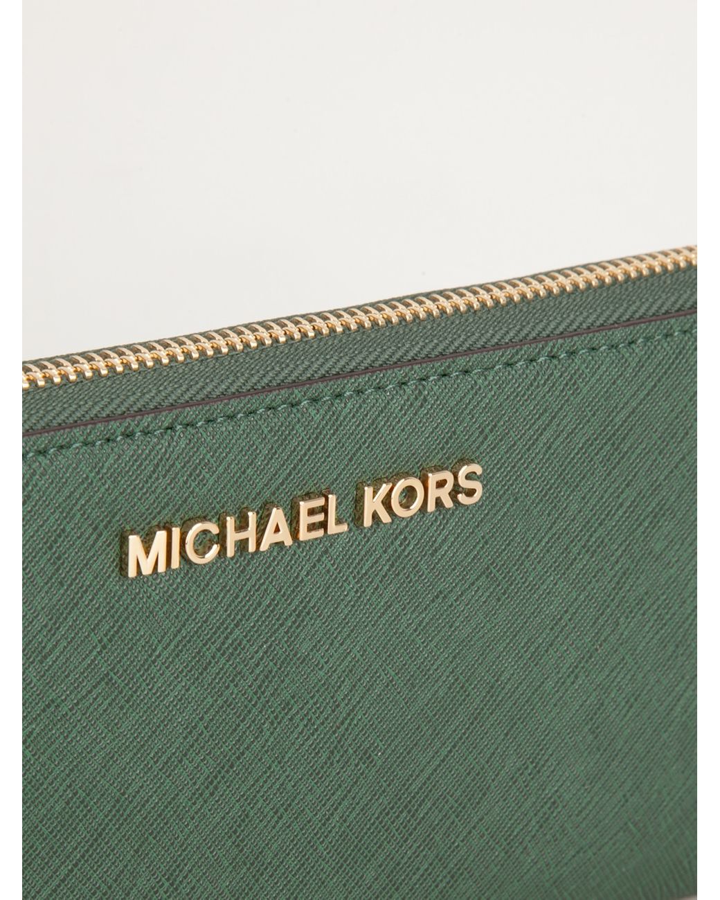 Michael Kors Jet Set Continental Wallet in Green | Lyst