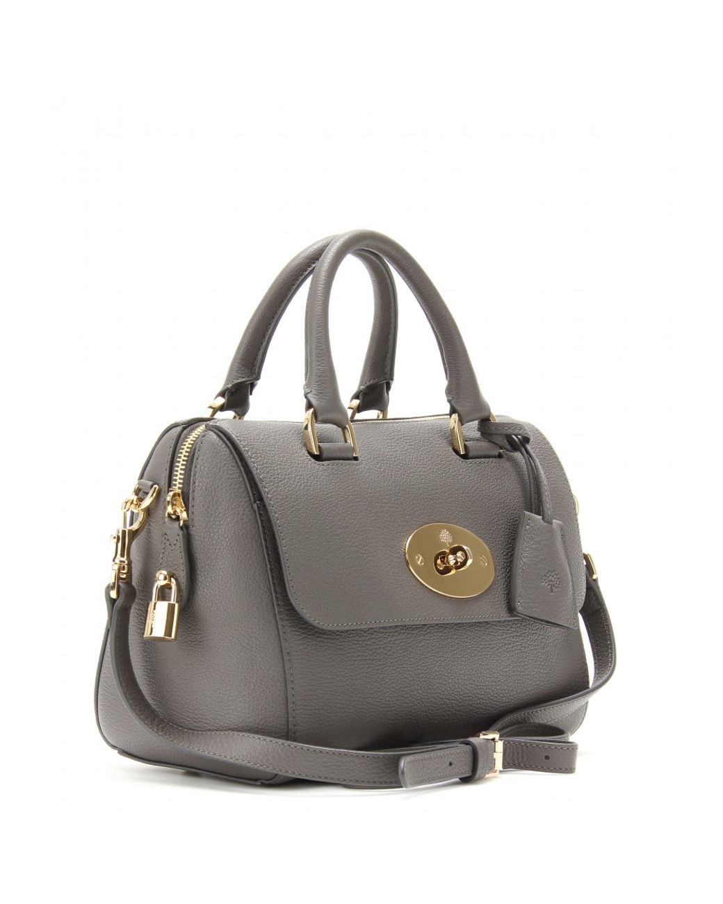 Mulberry Small Del Rey Leather Tote in Gray Lyst
