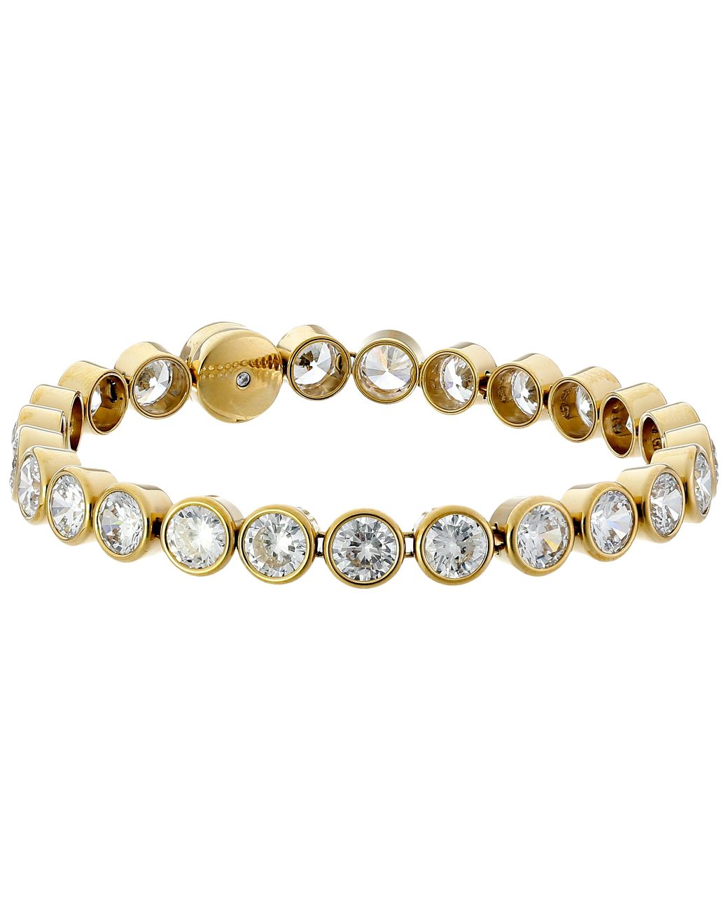 Michael Kors MK Logo Yellow Gold Bangle Bracelet Crystals Pave MKJ5976710 +  BOX | eBay