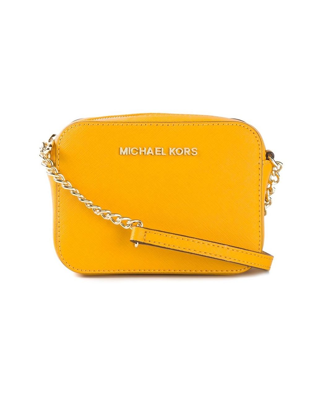 MICHAEL Michael Kors 'Jet Set' Cross Body Bag in Yellow | Lyst UK