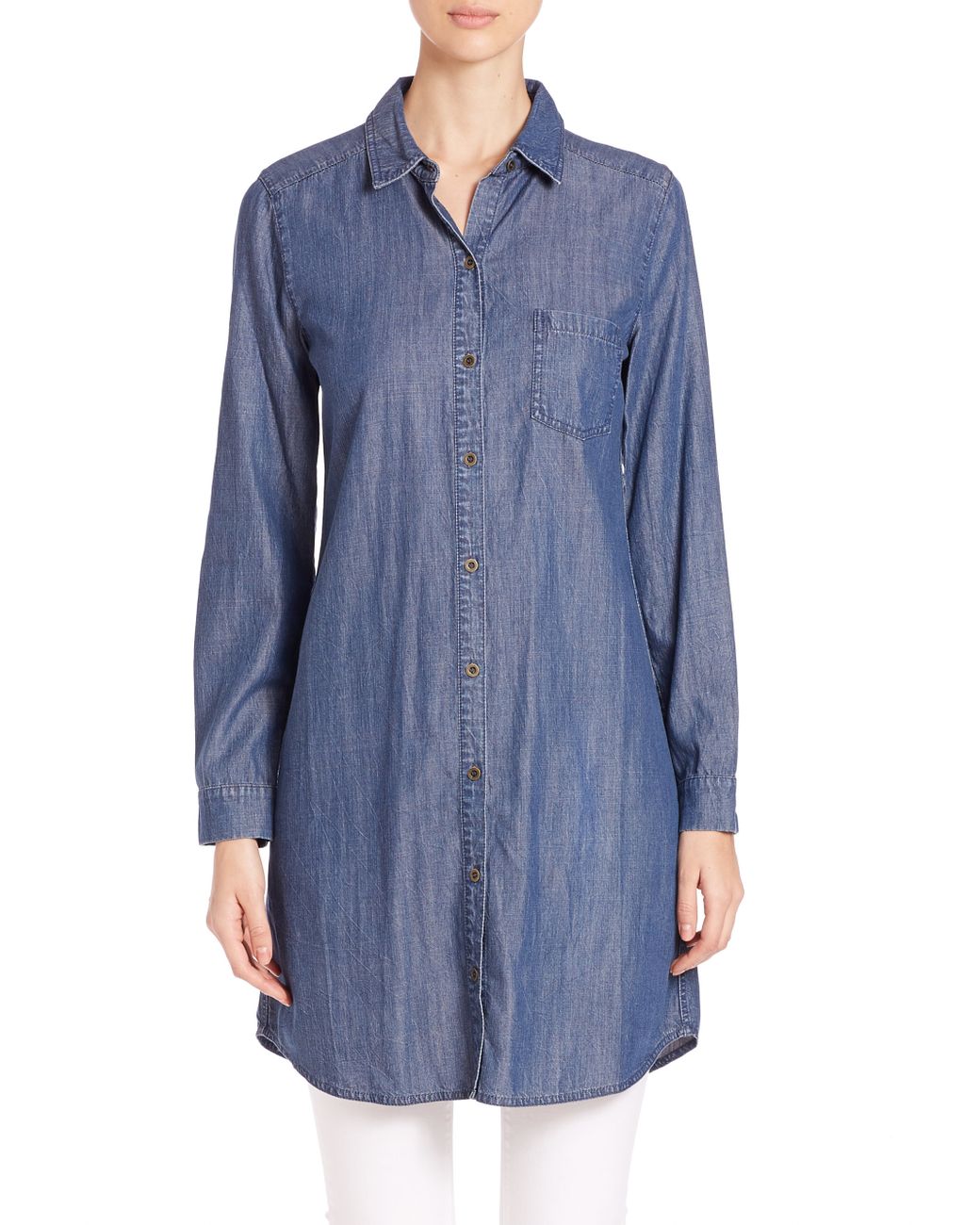 Eileen Fisher Denim Dress in Blue | Lyst
