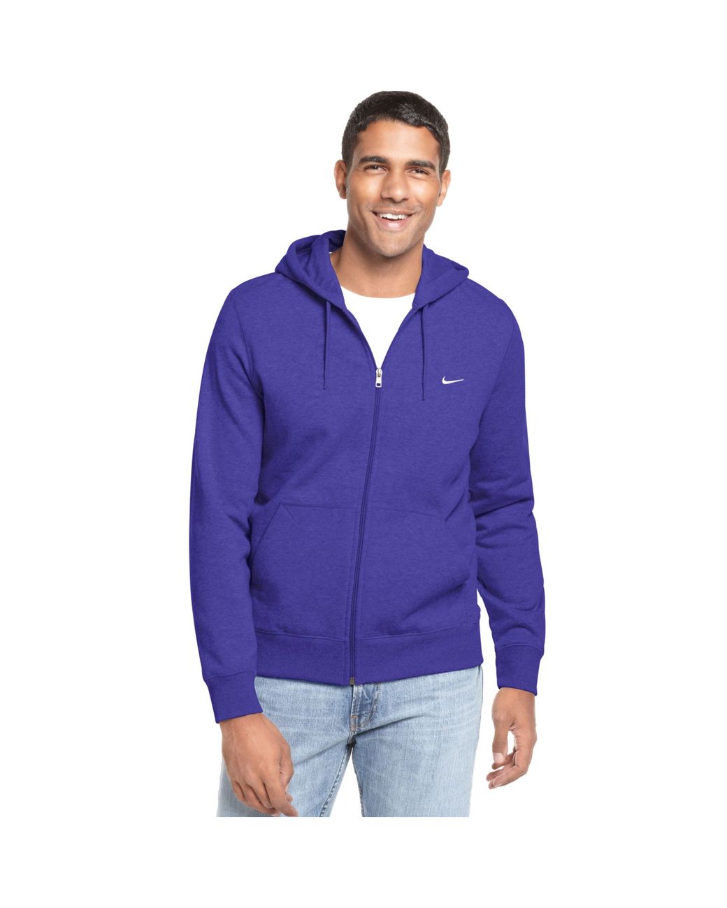 Nike Classic Fleece Full Zip Hoodie in Purple for Men | Lyst