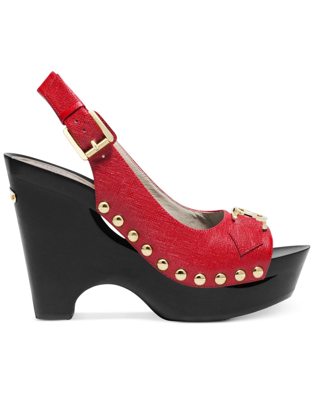 Michael Kors Michael Charm Sling Platform Pumps in Red Lyst