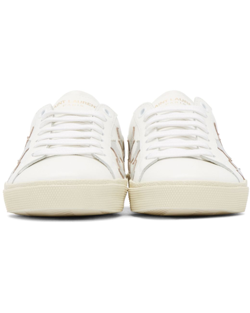 Saint Laurent White & Silver Stars Court Classic Sneakers | Lyst Saint Laurent White & Silver Stars Court Classic Sneakers | Lyst