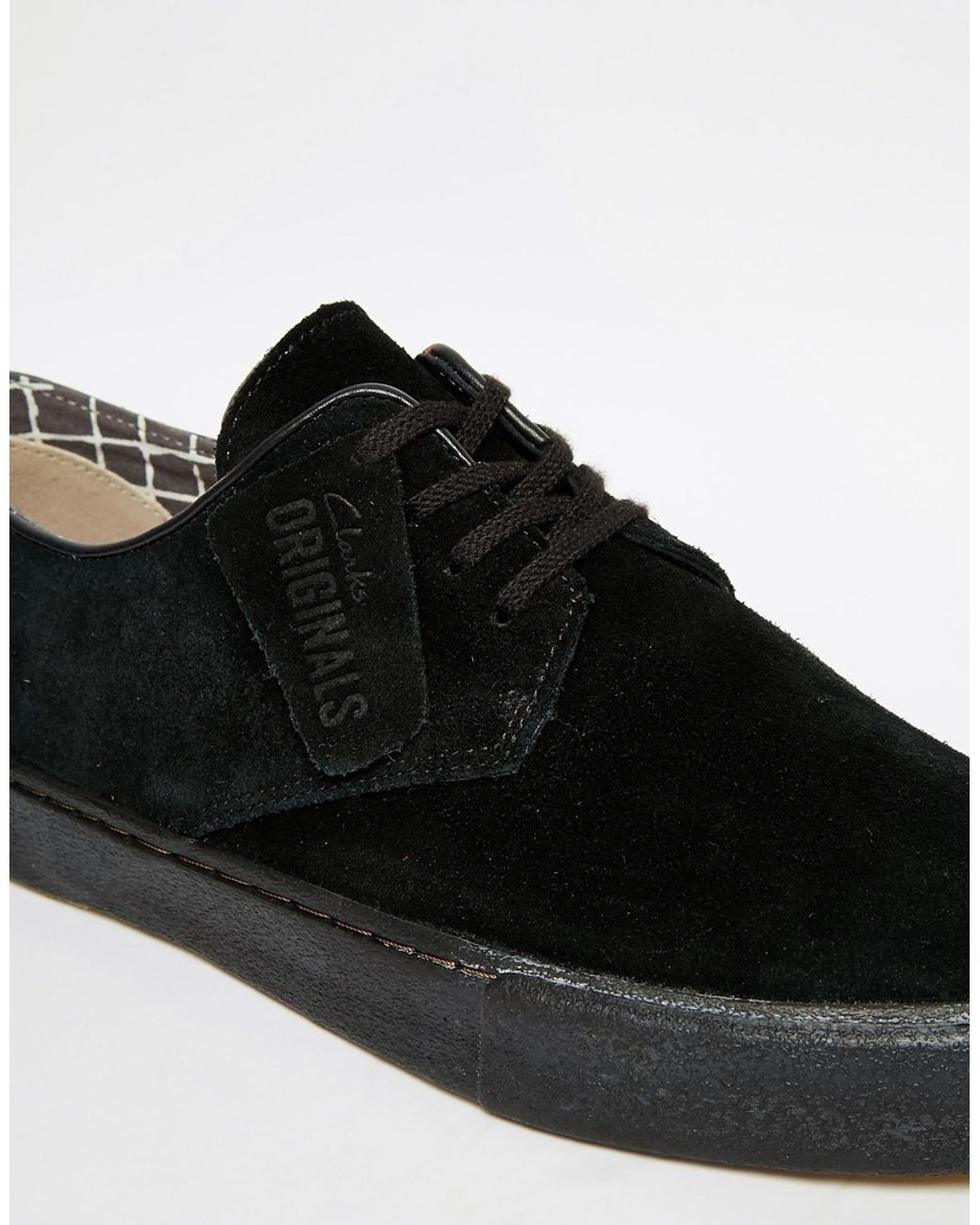 Clarks Suede Desert Vulc Shoes - Black for Men | Lyst UK