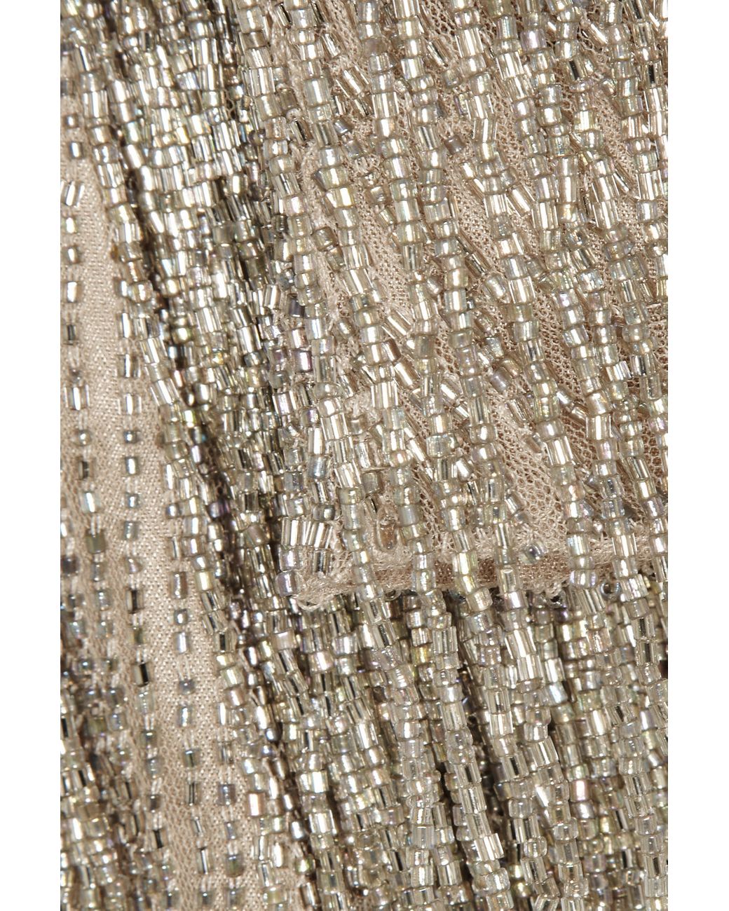 TOPSHOP Fringed Beaded Tulle Jacket in Silver (Metallic) | Lyst