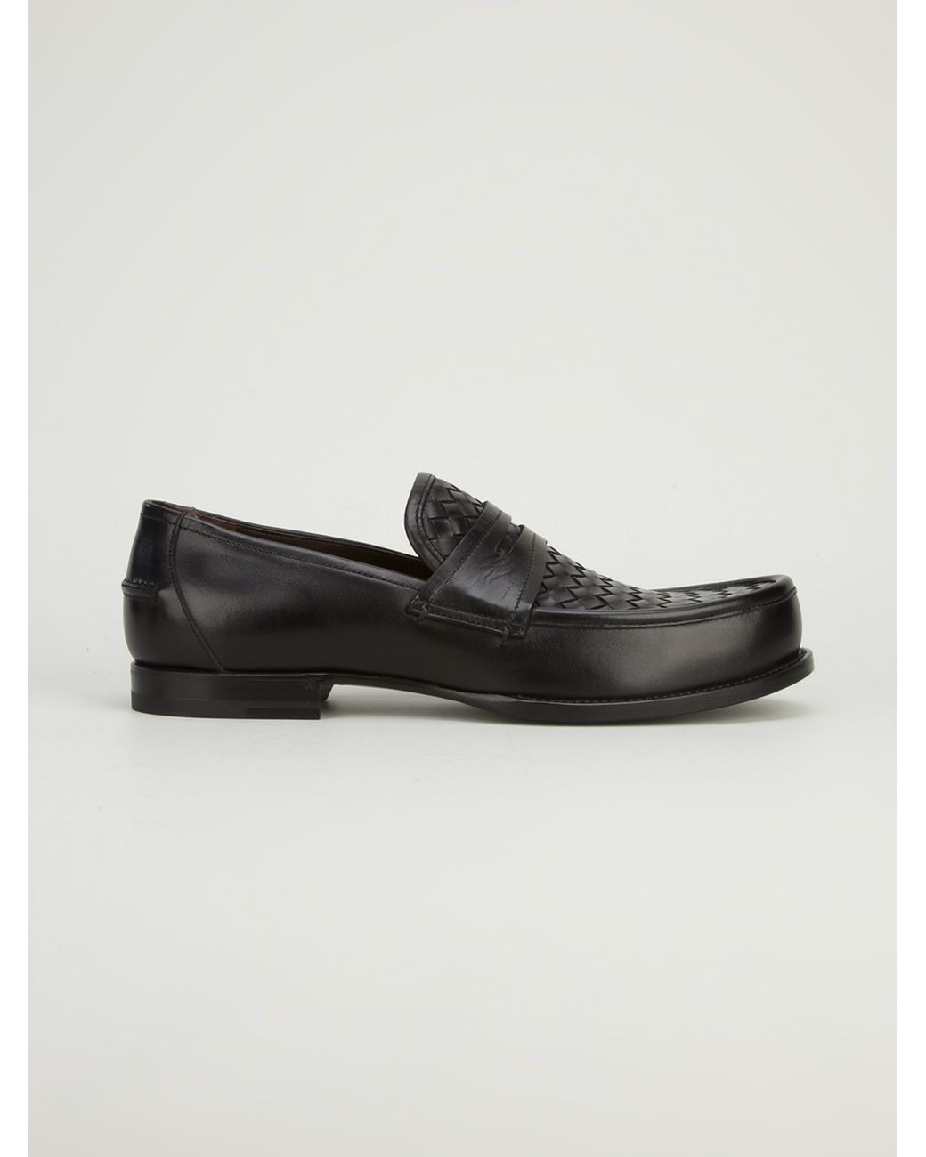 Bottega Veneta Intrecciato Penny Loafer in Black for Men | Lyst UK