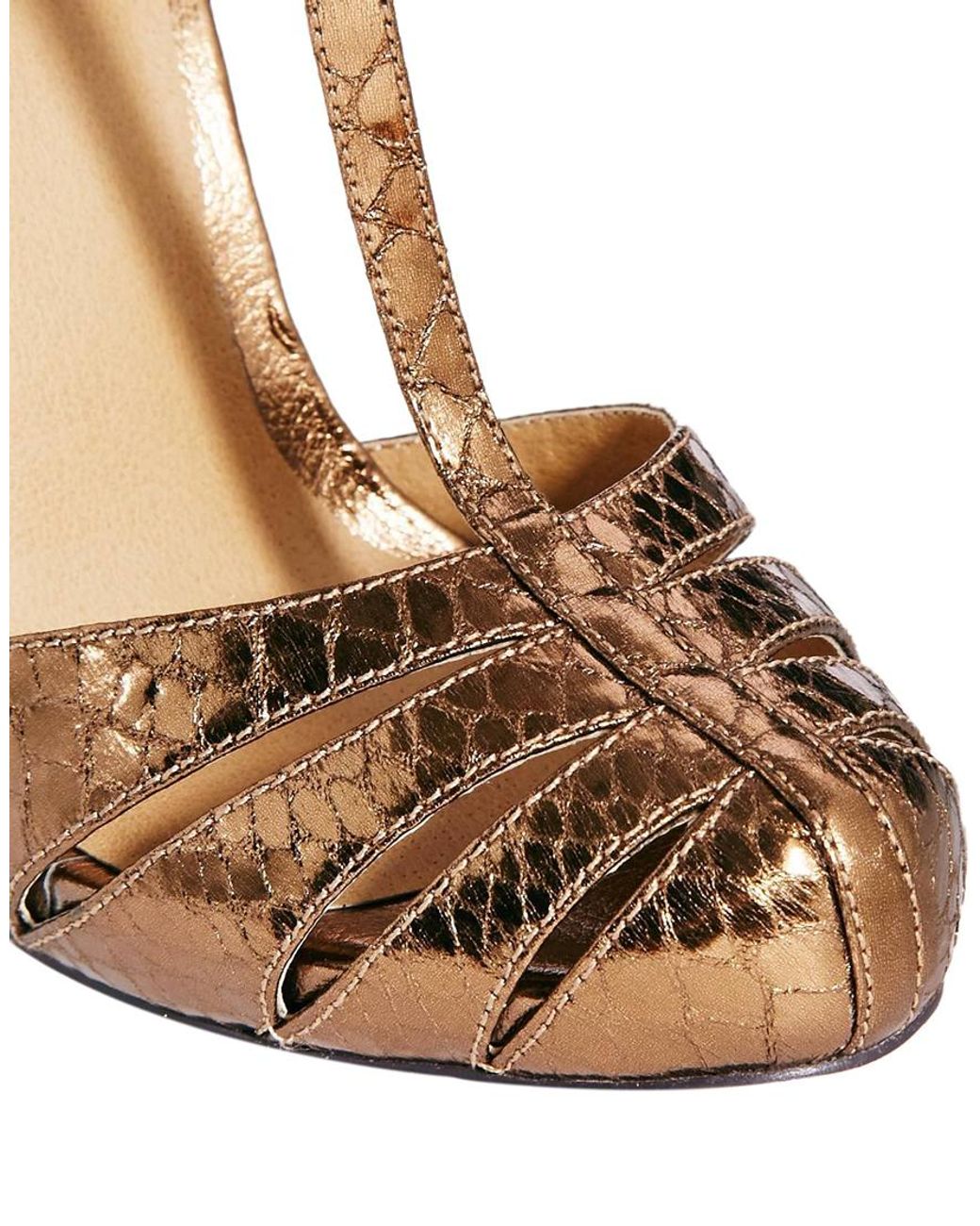 bronze platform heels