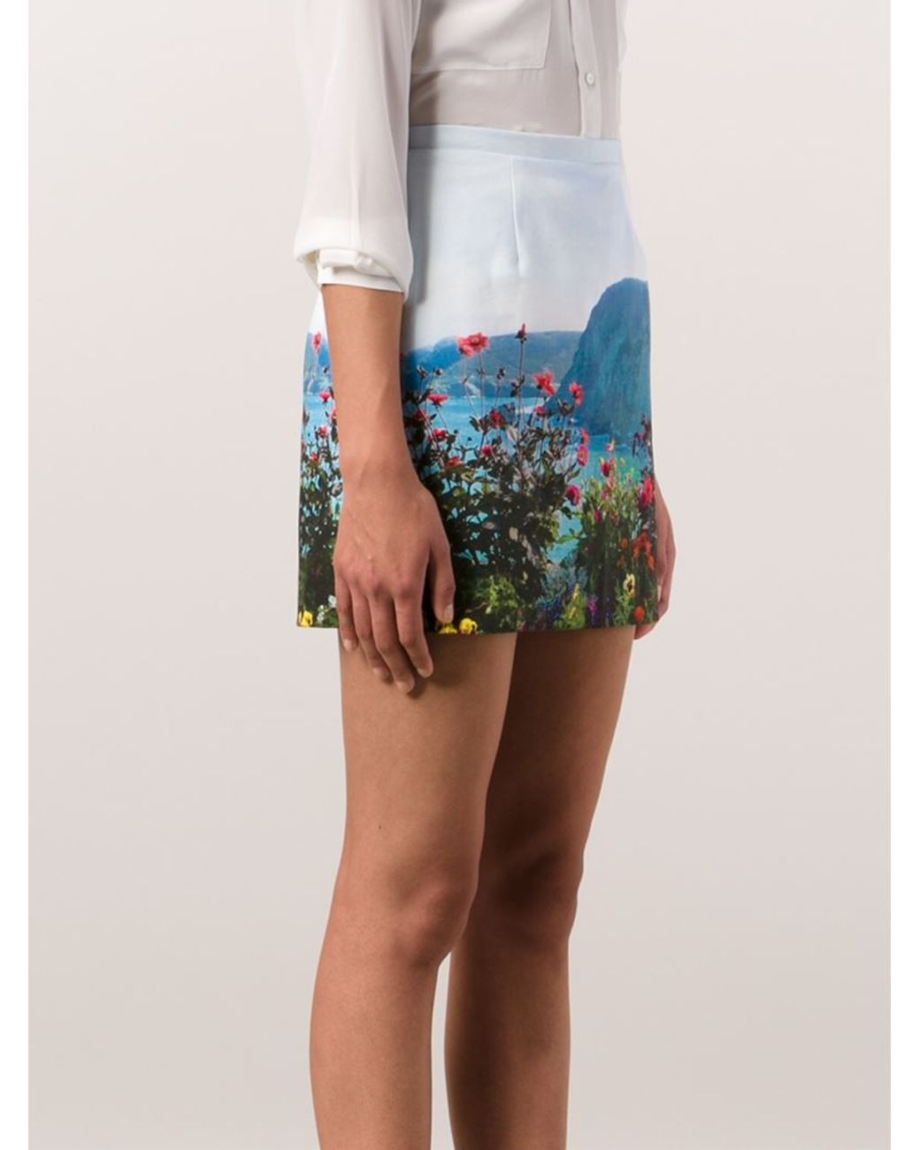 スカート PAUL SMITH Woman Skirt Multicolor W1R283SP11102 24 Women's Orange 'Floral Paint' Midi Skirt