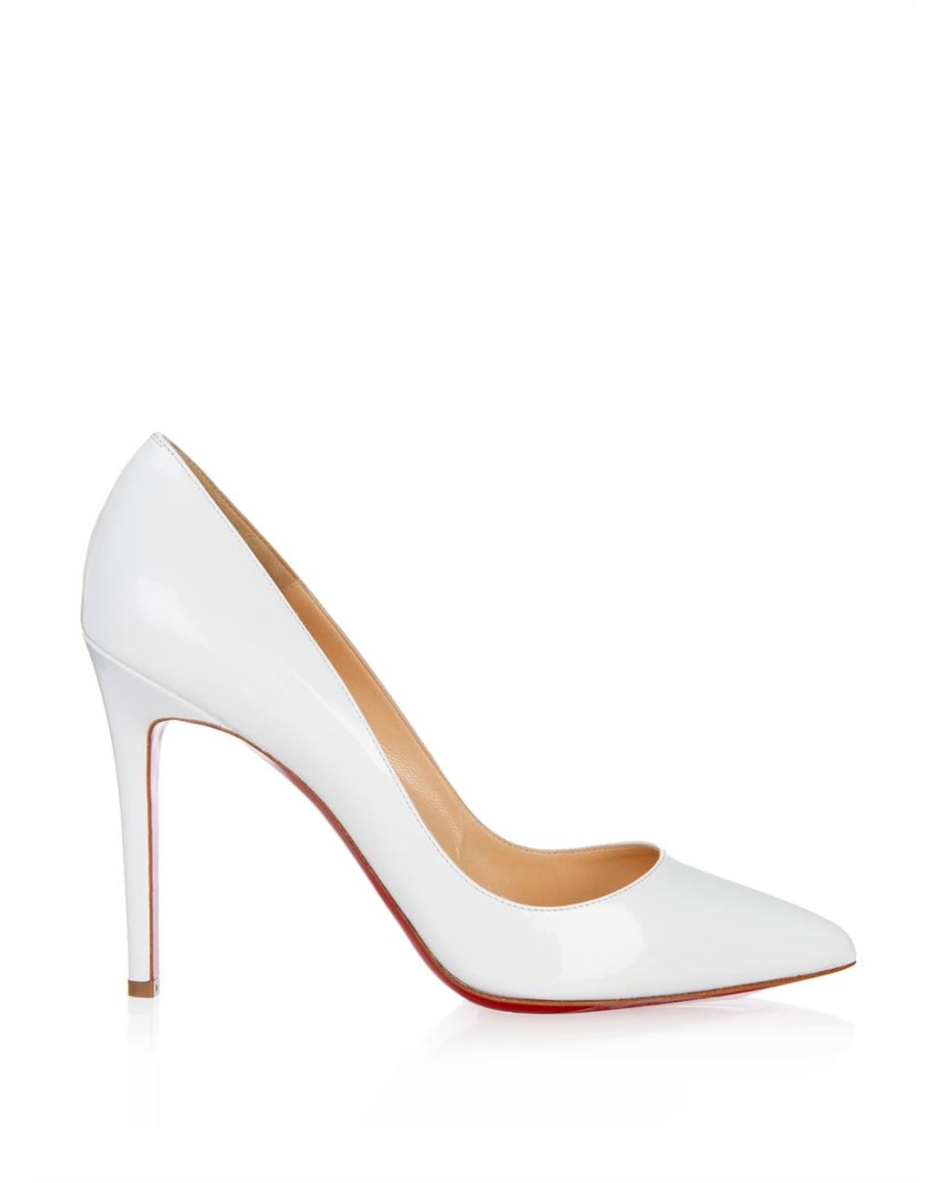 Christian Louboutin Pigalle 100Mm Patent-Leather Pumps in White | Lyst