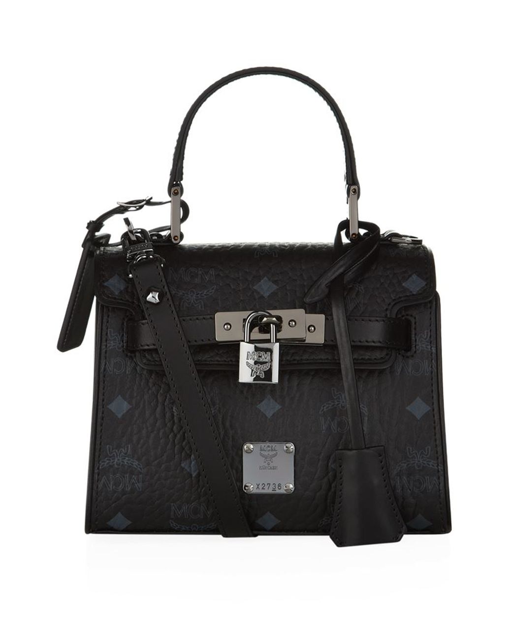 MCM Heritage Mini Satchel in Black Lyst UK