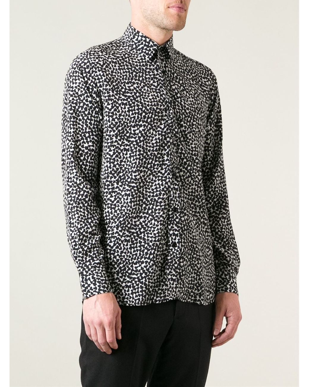 Saint Laurent Heart Shirt in Black for Men Lyst