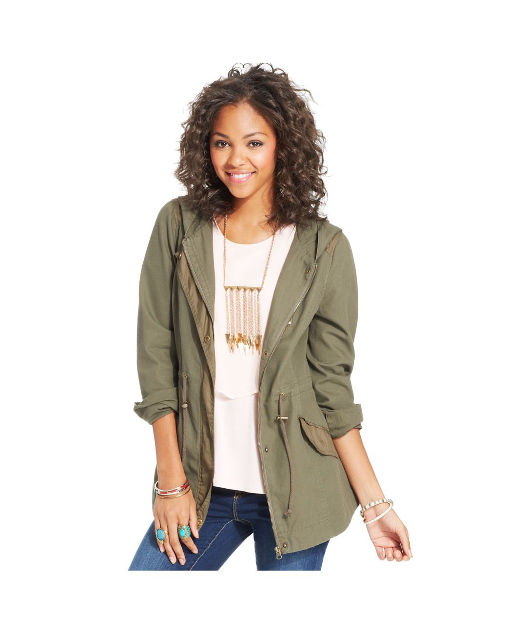 American rag top jacket with hood